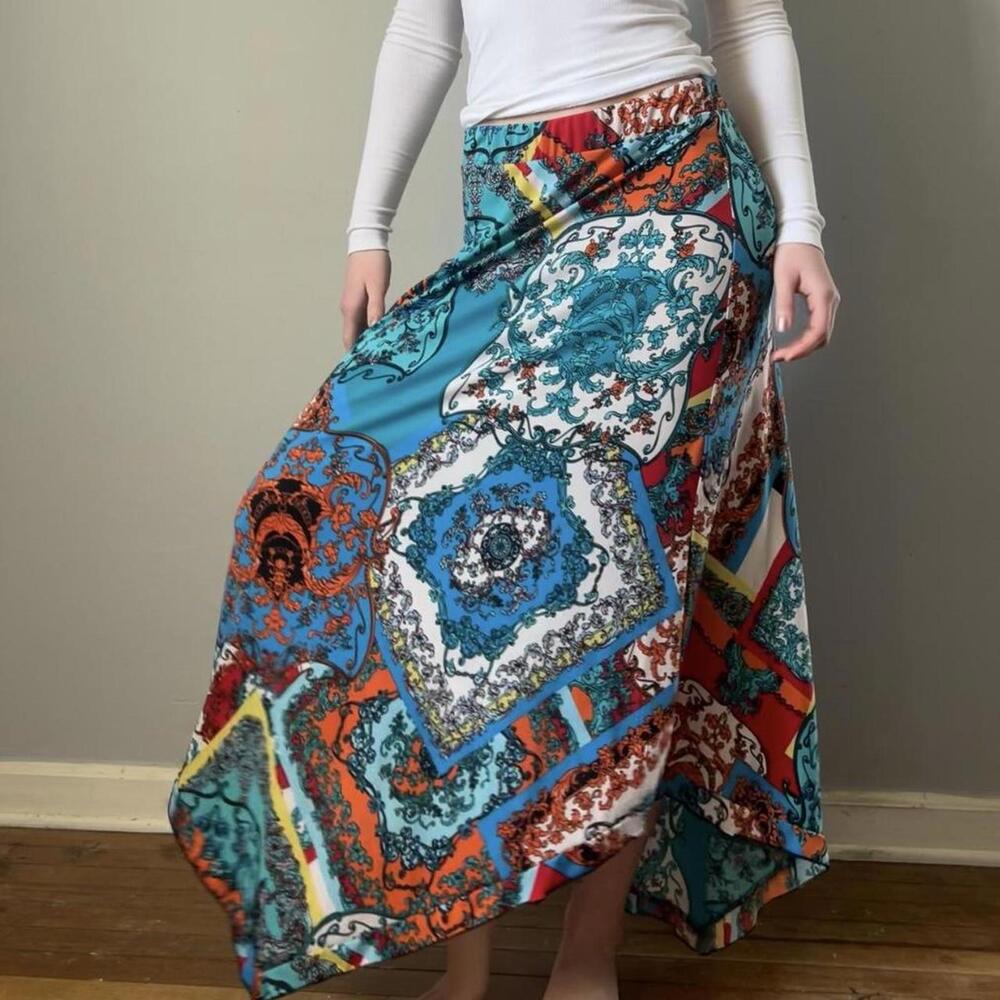 boho paisley and floral maxi skirt - Picture 3 of 6
